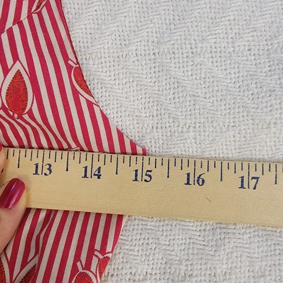 Barneys New York Made In Italy Sleeveless Midi Dress Cotton Lined Red Size 40 4‎ - Picture 8 of 13